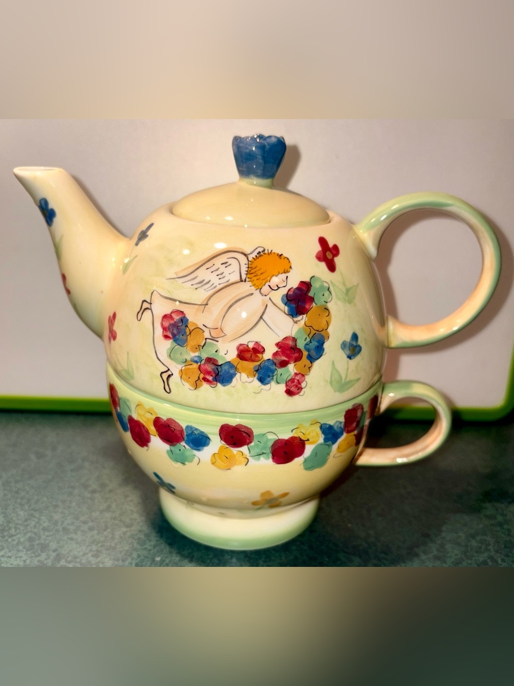 MESA International Angel Teapot with Matching Cup